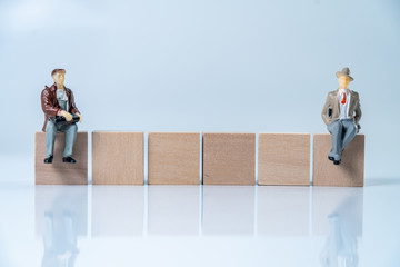 Building Blocks on table with white background