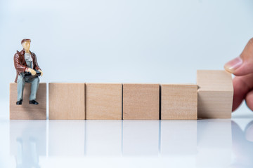 Building Blocks on table with white background
