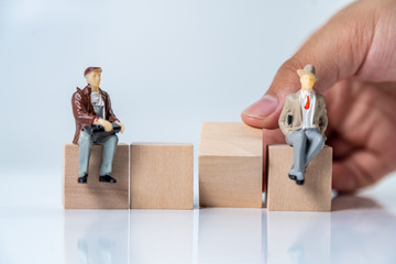 Building Blocks on table with white background