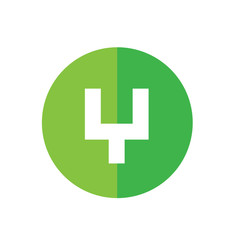 Alphabet Y initial logo, green circle icon design - vector