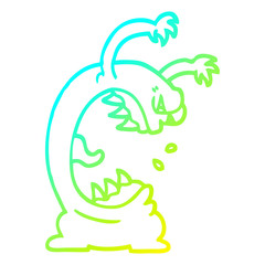 cold gradient line drawing cartoon monster