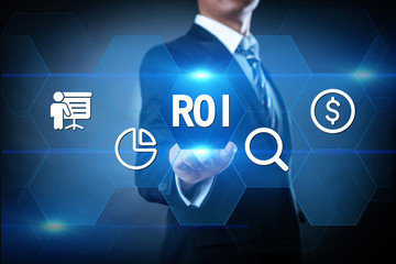 ROI Return on Investment Finance Profit Success Internet Business Technology Concept.