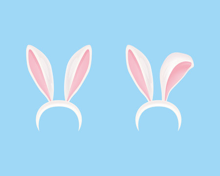 Easter rabbit ears. Cute bunny headband. Realistic style. Vector design element.