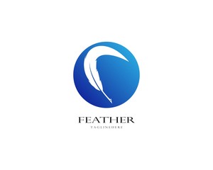feather logo vector template