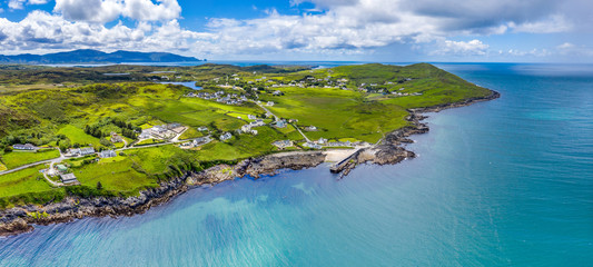 Aerial view of Portnoo in County Donegal, Ireland