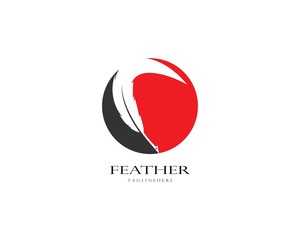 feather logo vector template