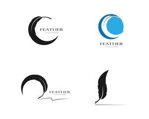 feather logo vector template