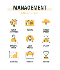 MANAGEMENT LINE ICON SET