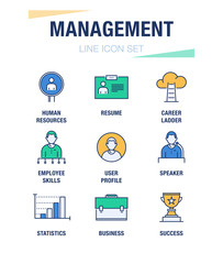 MANAGEMENT LINE ICON SET