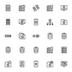 Networking & Data Icon Set Outline 64 px