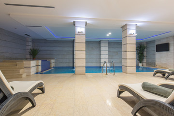 Swimming pool in hotel spa and wellness center