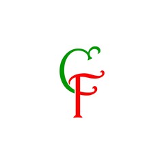 Initial Letter CF Logo Template Design