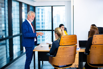 business teamwork Concept. Successful group of business people at work in office