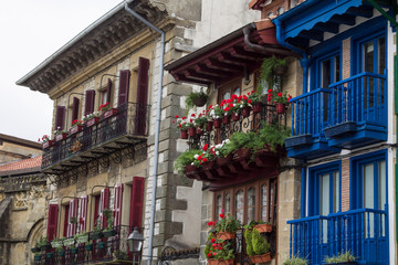 Fototapeta premium buildings, houses and architecture of hondarribia, basque country, spain