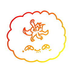 warm gradient line drawing cartoon tomato