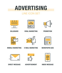 Fototapeta premium ADVERTISING LINE ICON SET