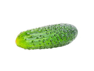 Green cucumber. Vegetable isolated over white background.