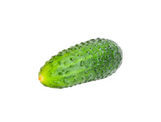 Green cucumber. Vegetable isolated over white background.