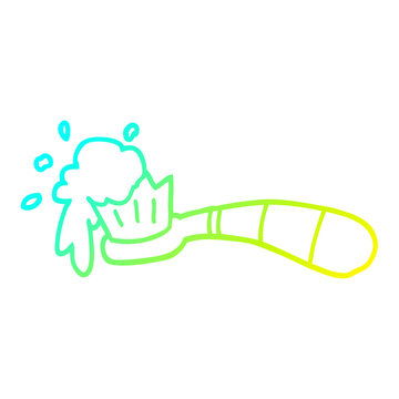 recommend clip art: cold gradient line drawing cartoon toothbrush and tooth paste