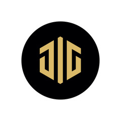 JIG Letter Logo Template, Minimalist and Modern Icon Design