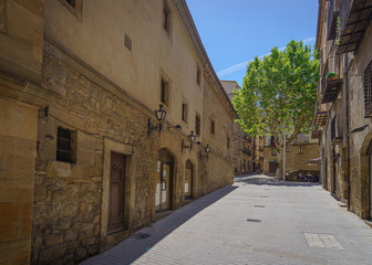 Fototapeta na wymiar Ancient street in historic medieval center of Solsona,Catalonia.