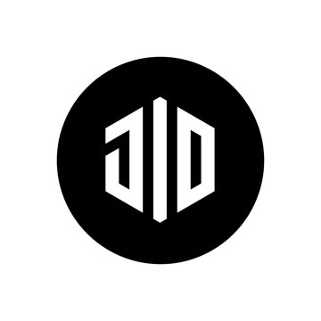 Initial alphabet JID or JIO, Simple logo icon - vector