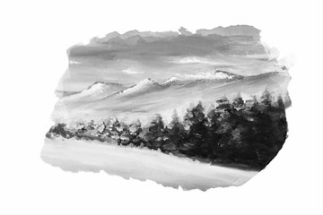 Bueautiful Summer Field View Art Illustration