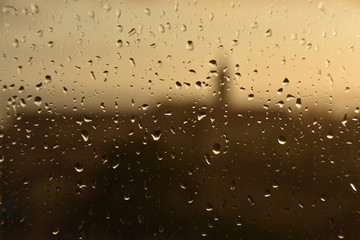 Raindrops on the window pane