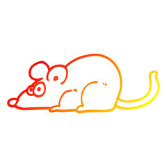 warm gradient line drawing cartoon rat