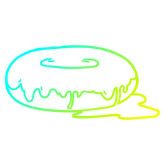 cold gradient line drawing Cartoon donut