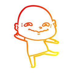 warm gradient line drawing cartoon creepy guy