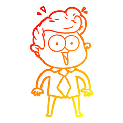 warm gradient line drawing cartoon staring man