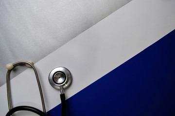 Stethoscope isolated on color background. Healthcare/Medical concept