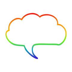 rainbow gradient line drawing cartoon expression bubble