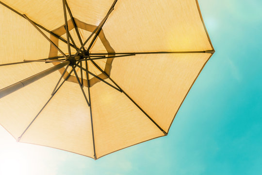 Summer background beach umbrella sunshade uv protection