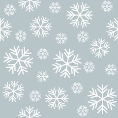 Fototapeta na wymiar Snowflakes pattern seamless background vector