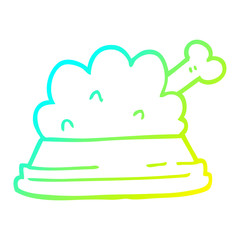 cold gradient line drawing cartoon pet food