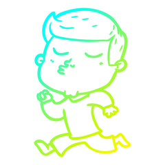 cold gradient line drawing cartoon model guy pouting