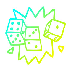 cold gradient line drawing cartoon lucky dice