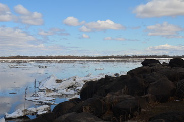 Amur river ice drift