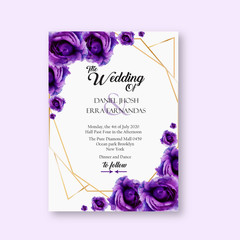 Purple Wedding Invitation Template 
