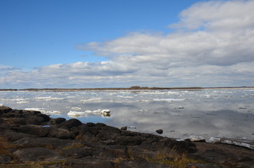 Amur river ice drift