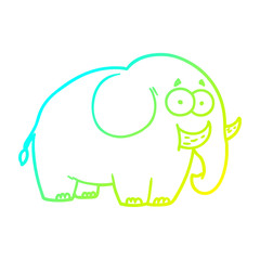 cold gradient line drawing cartoon elephant