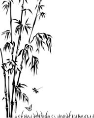 grass, bamboo, leaves, vector, tree