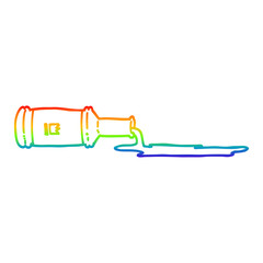 rainbow gradient line drawing cartoon spilt bottle