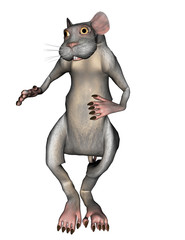 3D grey rat