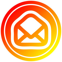 envelope letter circular in hot gradient spectrum