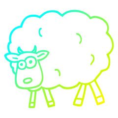 cold gradient line drawing cartoon sheep