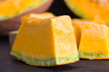 cut pieces of pumpkin