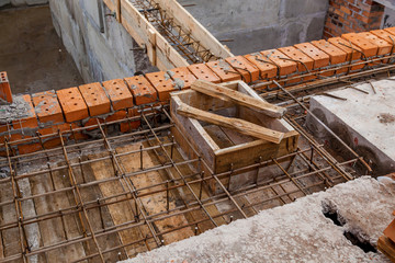 construction site of a brick house